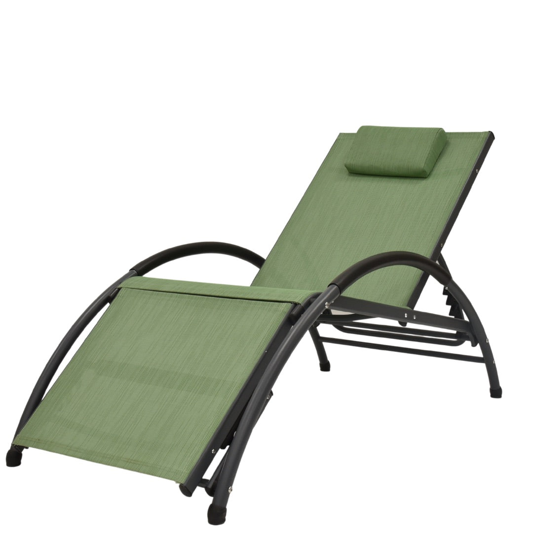 Dockside Phifer® & Aluminum Sun Lounger - Olive Grove – Vivere USA