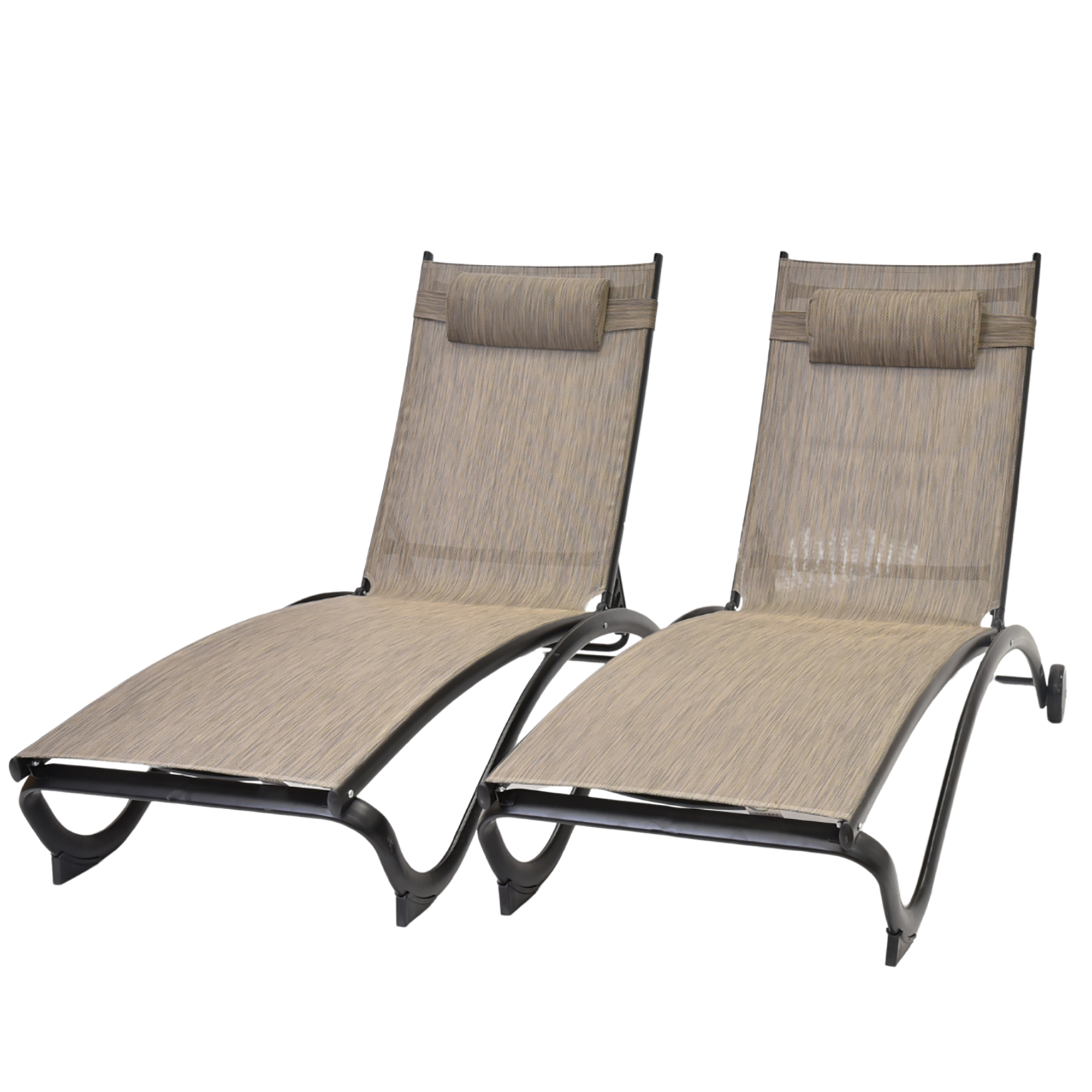 Glendale Phifer® & Aluminum Lounger Set (2pc) - Granite – Vivere USA