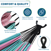 Double Cotton Hammock with Stand (9ft/280cm) - Watermelon