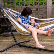 Double Cotton Hammock with Stand (9ft/280cm) - Desert Moon