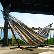 Double Cotton Hammock with Stand (9ft/280cm) - Desert Moon