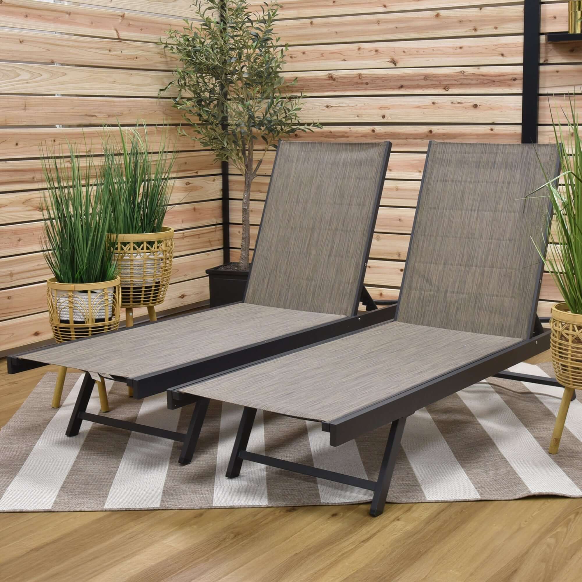 Urban Phifer® & Aluminum Lounger Set (2pc) - Granite