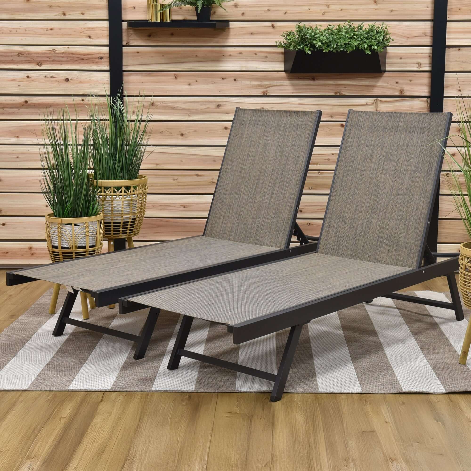 Urban Phifer® & Aluminum Lounger Set (2pc) - Granite