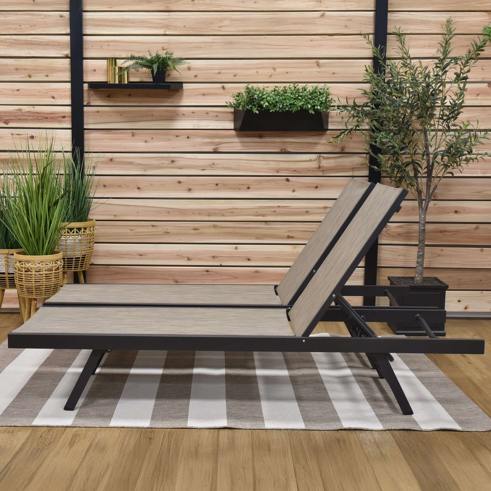 Urban Phifer® & Aluminum Lounger Set (2pc) - Granite
