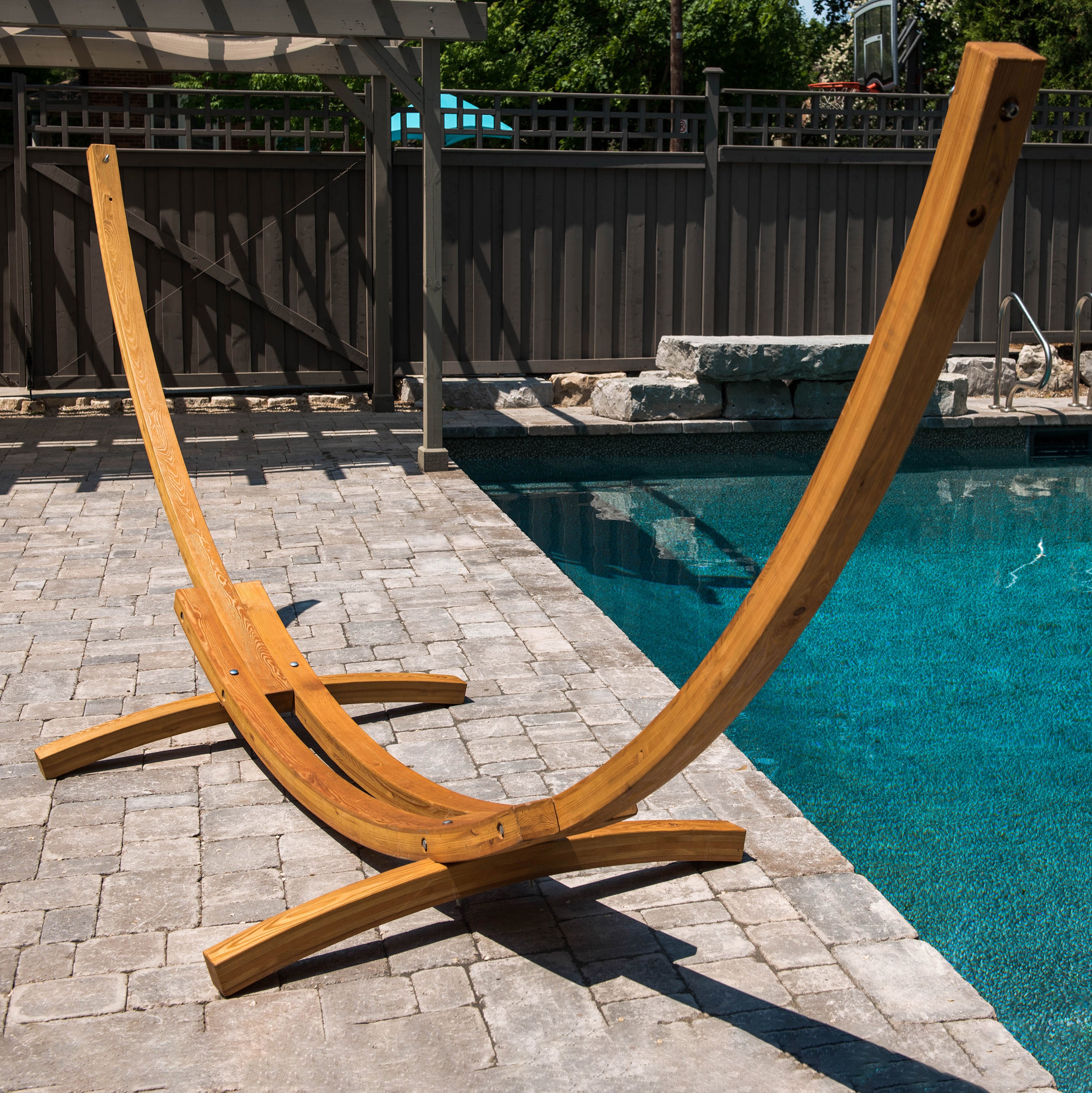 Solid Pine Arc Hammock Stand (15ft/455cm) - Natural