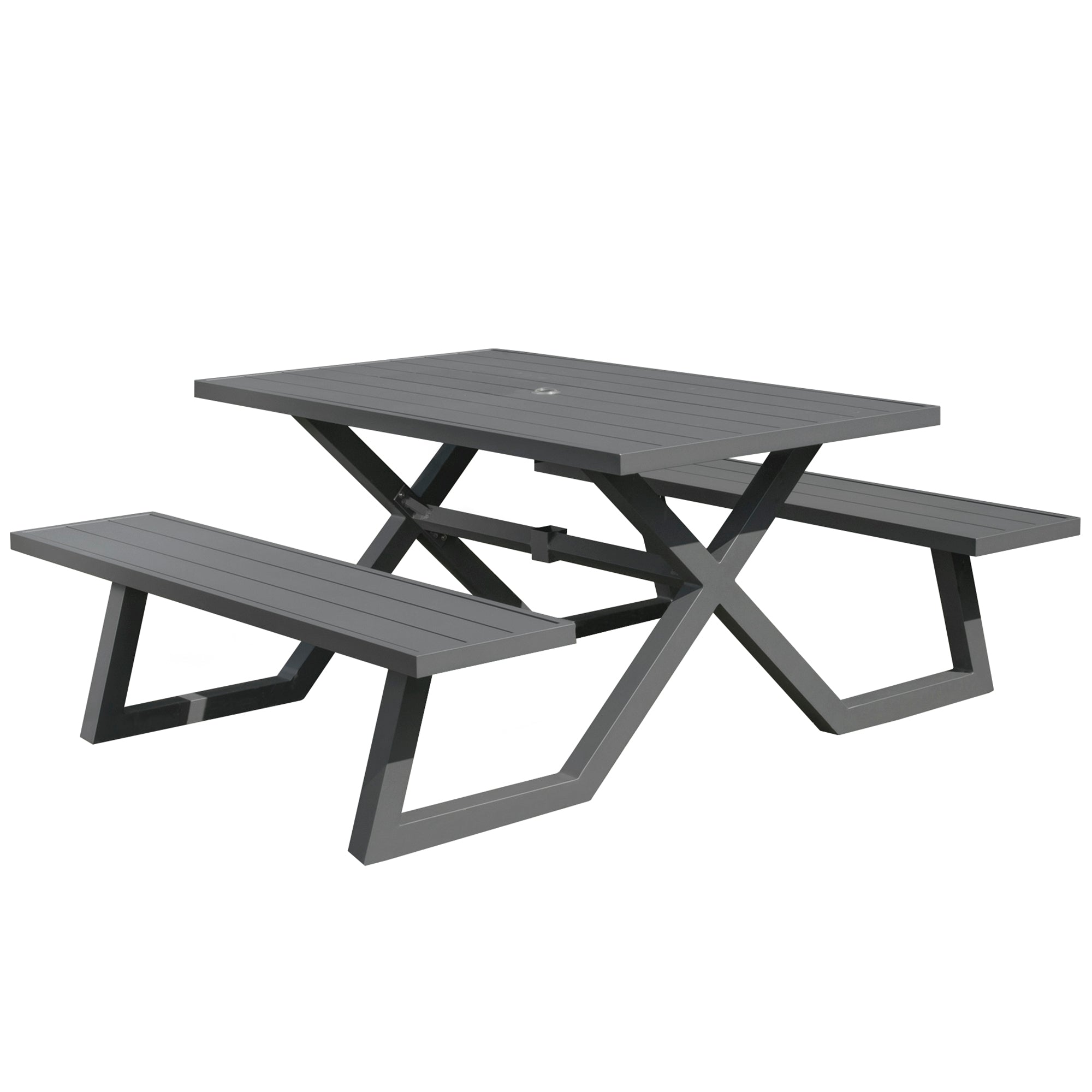Banquet Deluxe Aluminum Picnic Table (5ft/185cm) - Charcoal