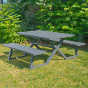 Banquet Deluxe Aluminum Picnic Table (5ft/185cm) - Charcoal