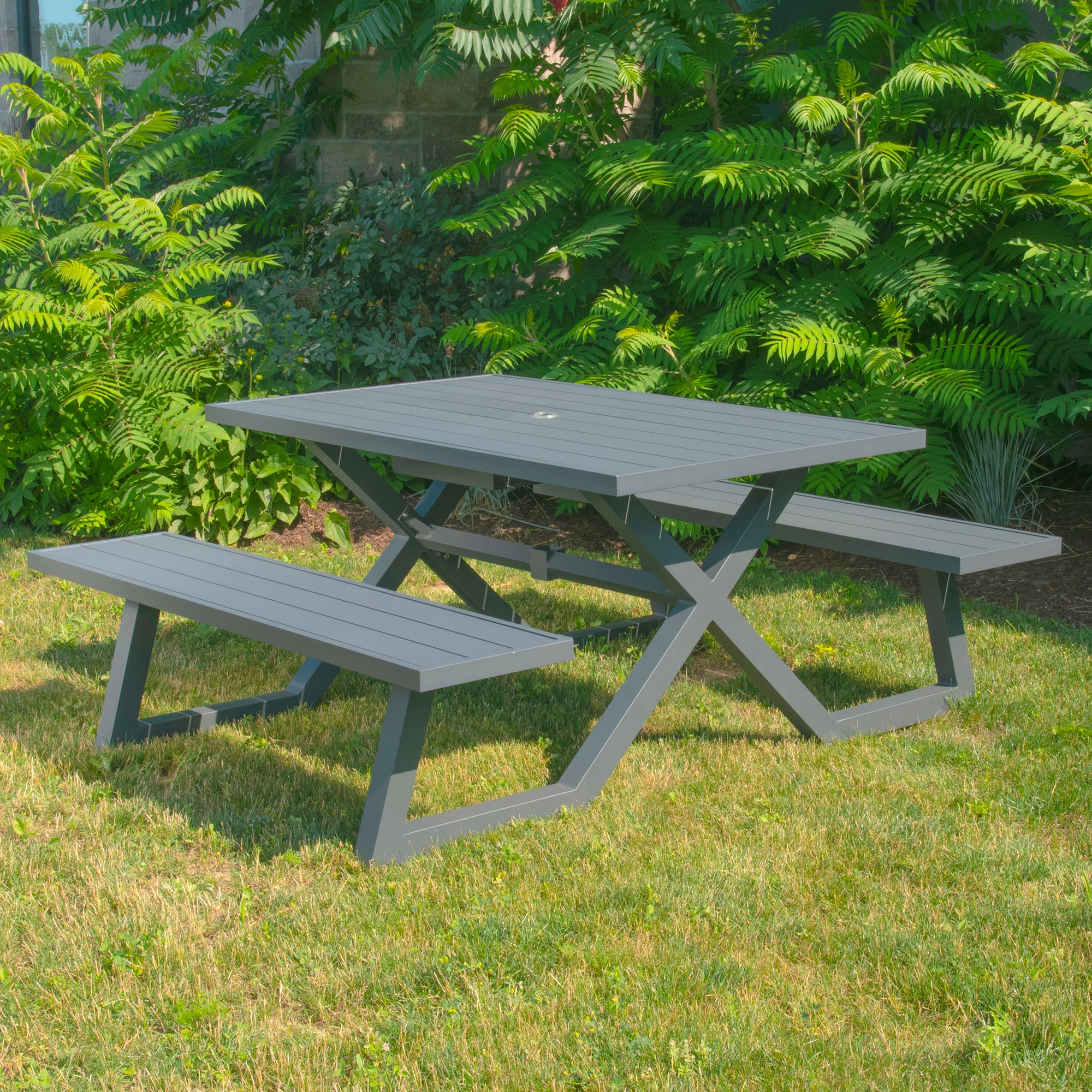 Banquet Deluxe Aluminum Picnic Table (5ft/185cm) - Charcoal