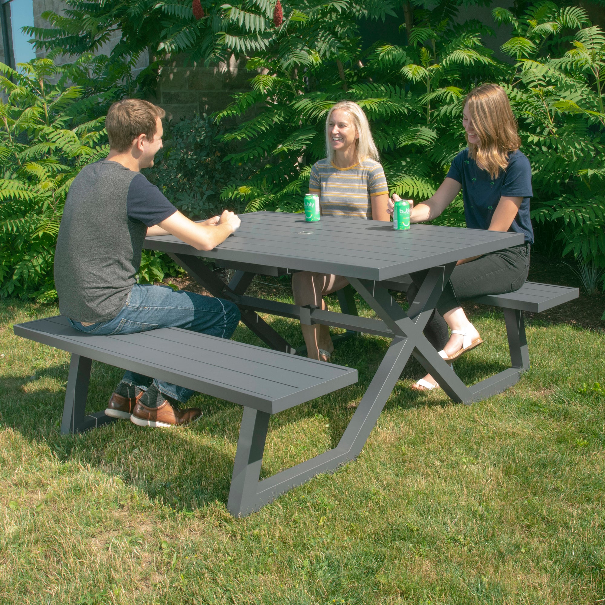 Banquet Deluxe Aluminum Picnic Table (5ft/185cm) - Charcoal