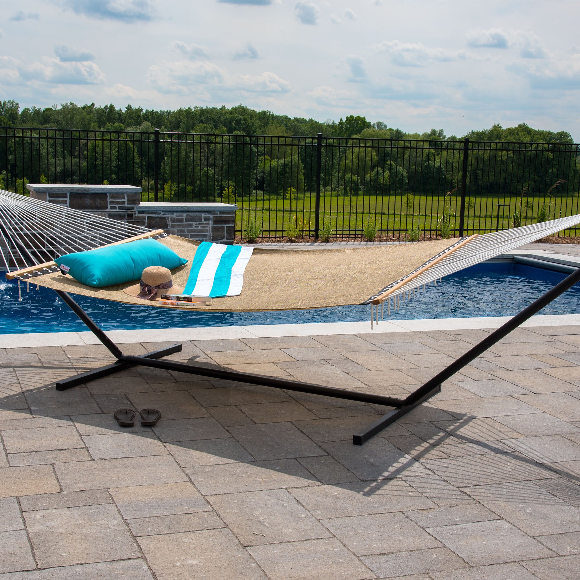 Poolside Spreader Bar Hammock - Taupe