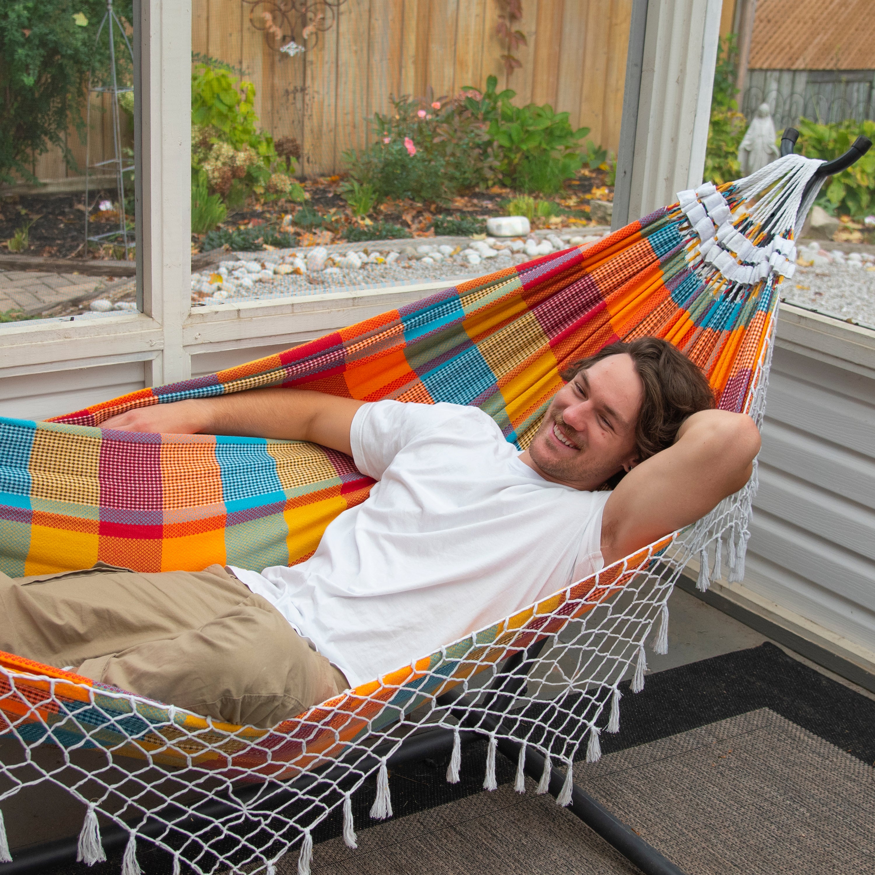 Authentic Brazilian Hammock with Stand (10ft/290cm) - Carnival