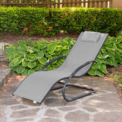 Wave Aluminum Lounger - Gray on Matte Black