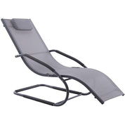 Wave Aluminum Lounger - Gray on Matte Black