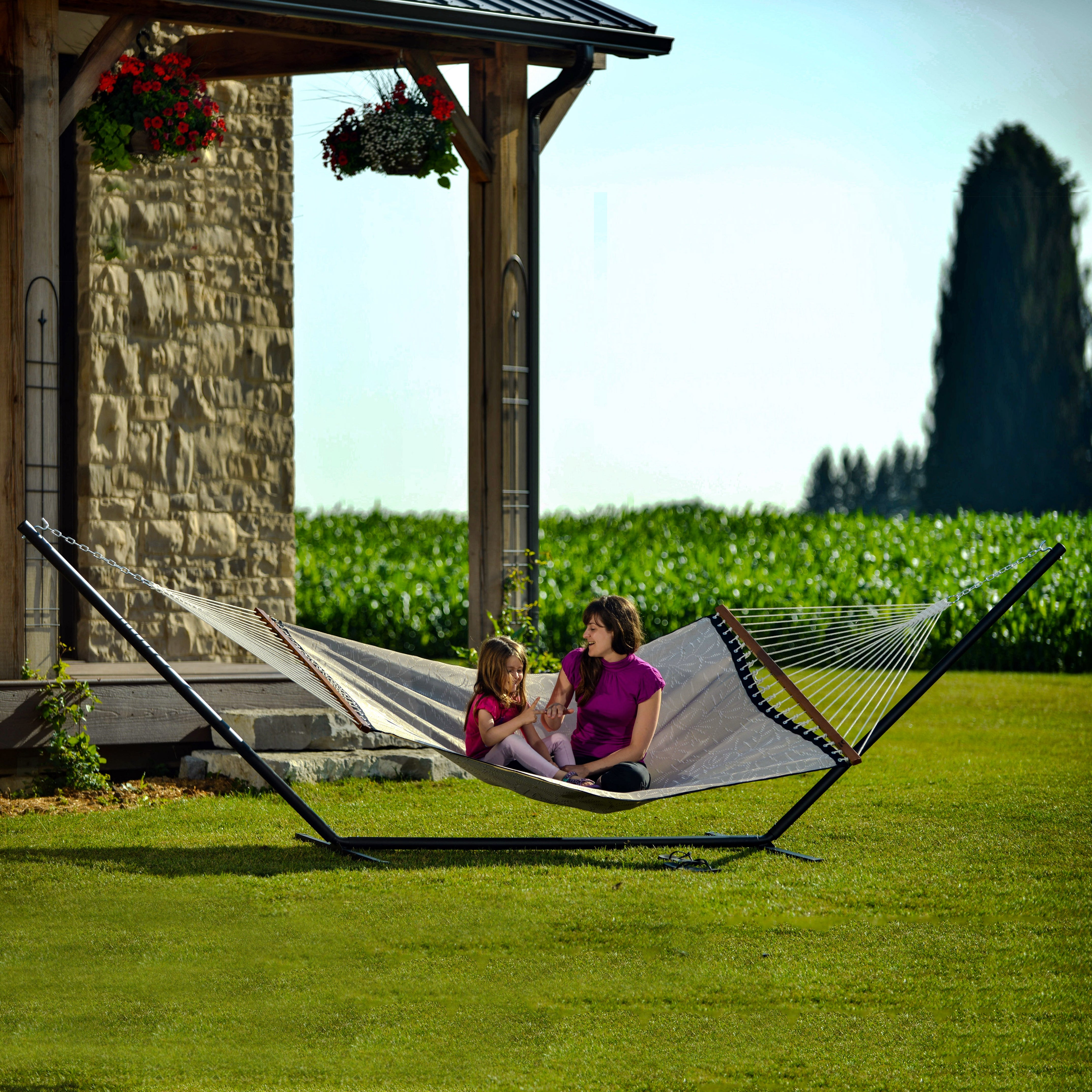 Steel 3-Beam Hammock Stand (15ft/457cm) - Black – Vivere USA