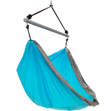 Load image into Gallery viewer, Parachute Hammock Chair - Turquoise &amp; Grey
