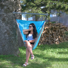 Load image into Gallery viewer, Parachute Hammock Chair - Turquoise &amp; Grey
