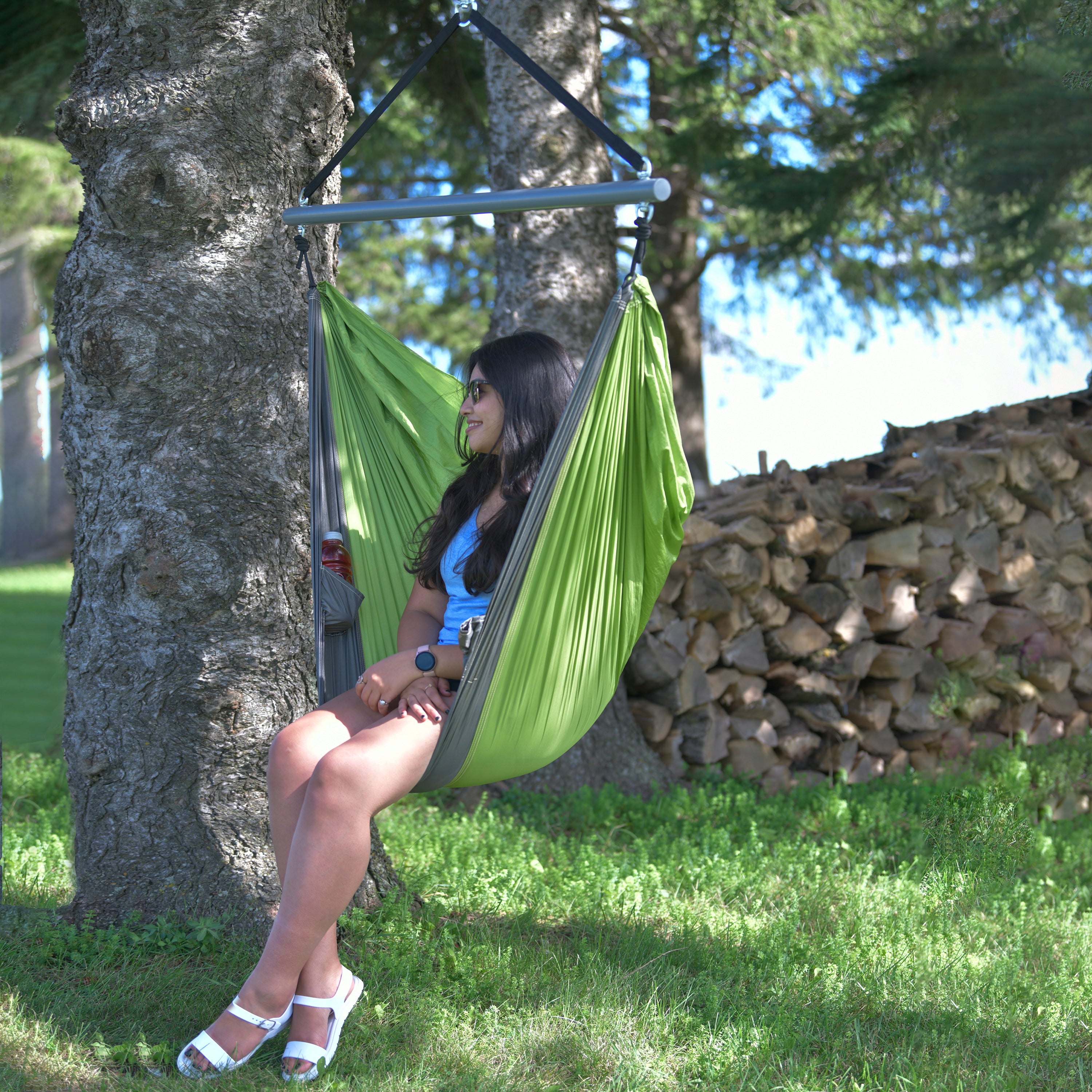 Parachute Hammock Chair - Apple & Storm