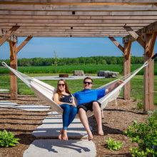 Load image into Gallery viewer, Brazilian Style Cotton Hammock - Natural with Fringe
