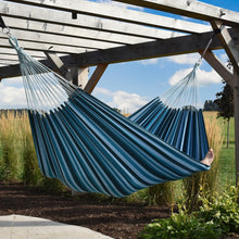 Load image into Gallery viewer, Brazilian Style Cotton Hammock - Blue Lagoon
