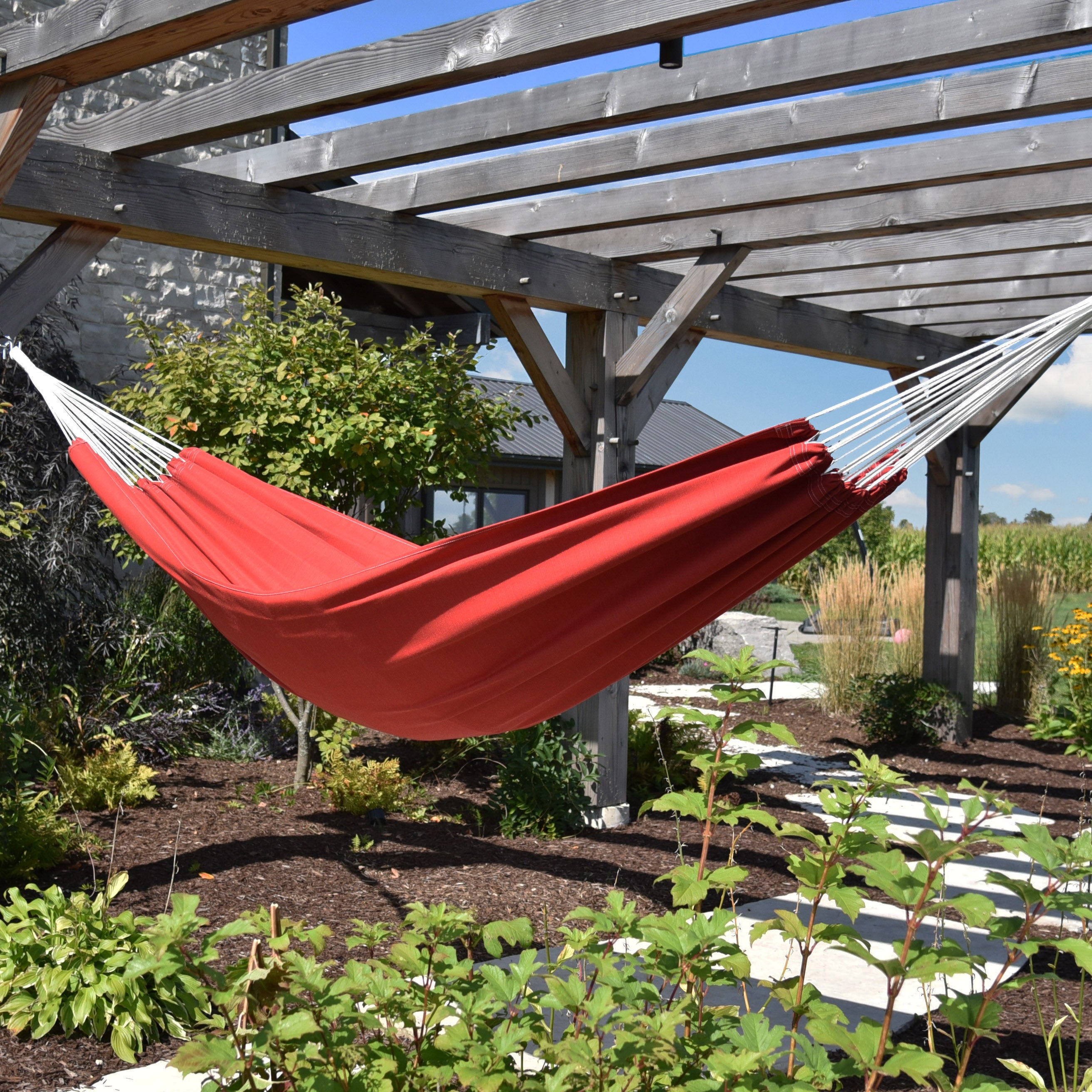 Brazilian Style Sunbrella® Hammock - Crimson