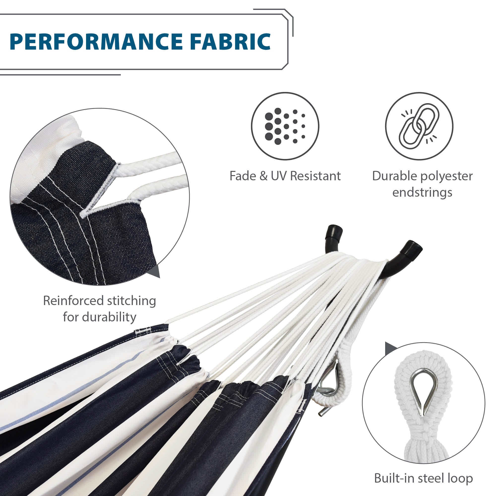 Brazilian Style Sunbrella® Hammock - Harbor
