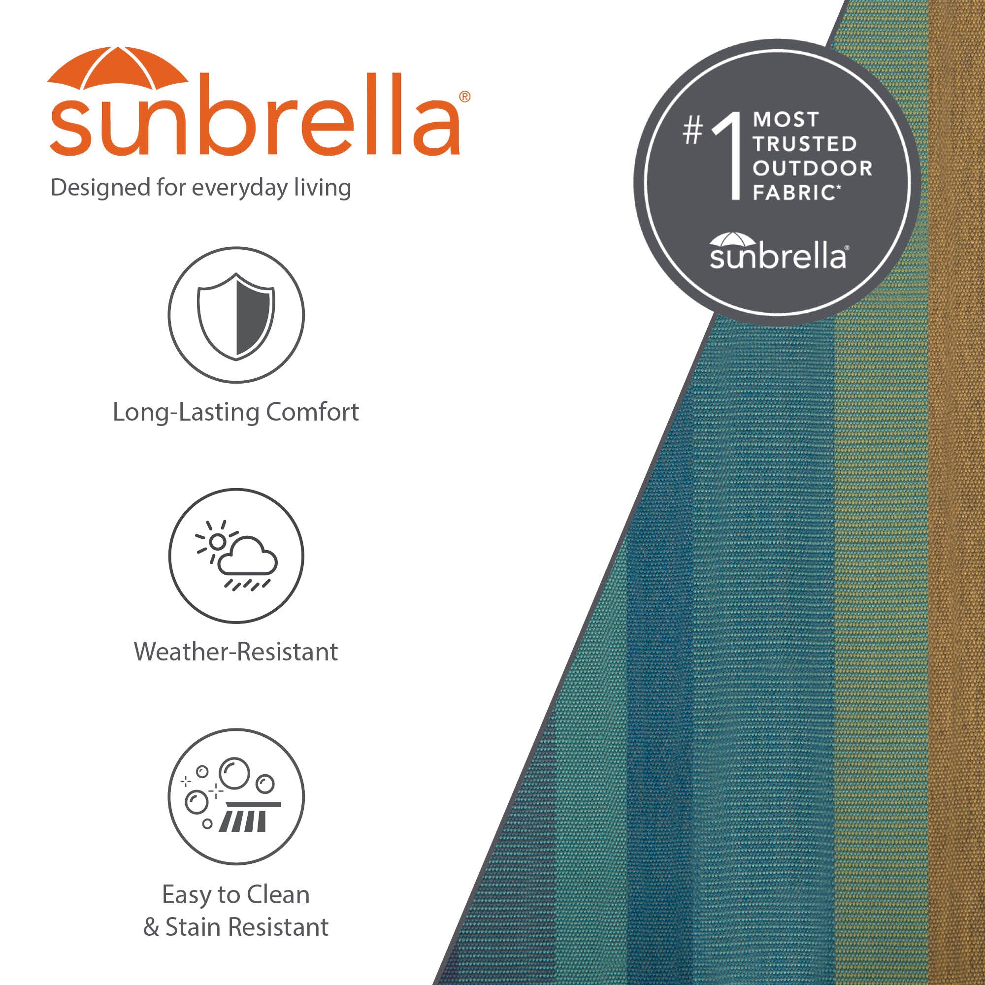 Brazilian Style Sunbrella® Hammock - Lagoon