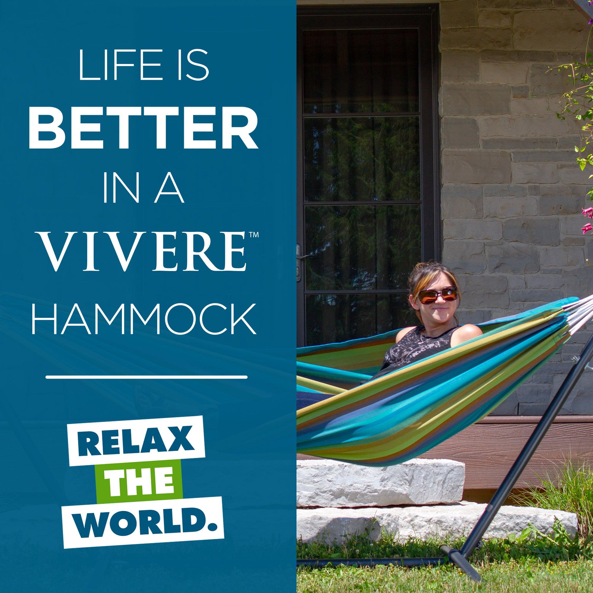 Brazilian Style Sunbrella® Hammock - Lagoon