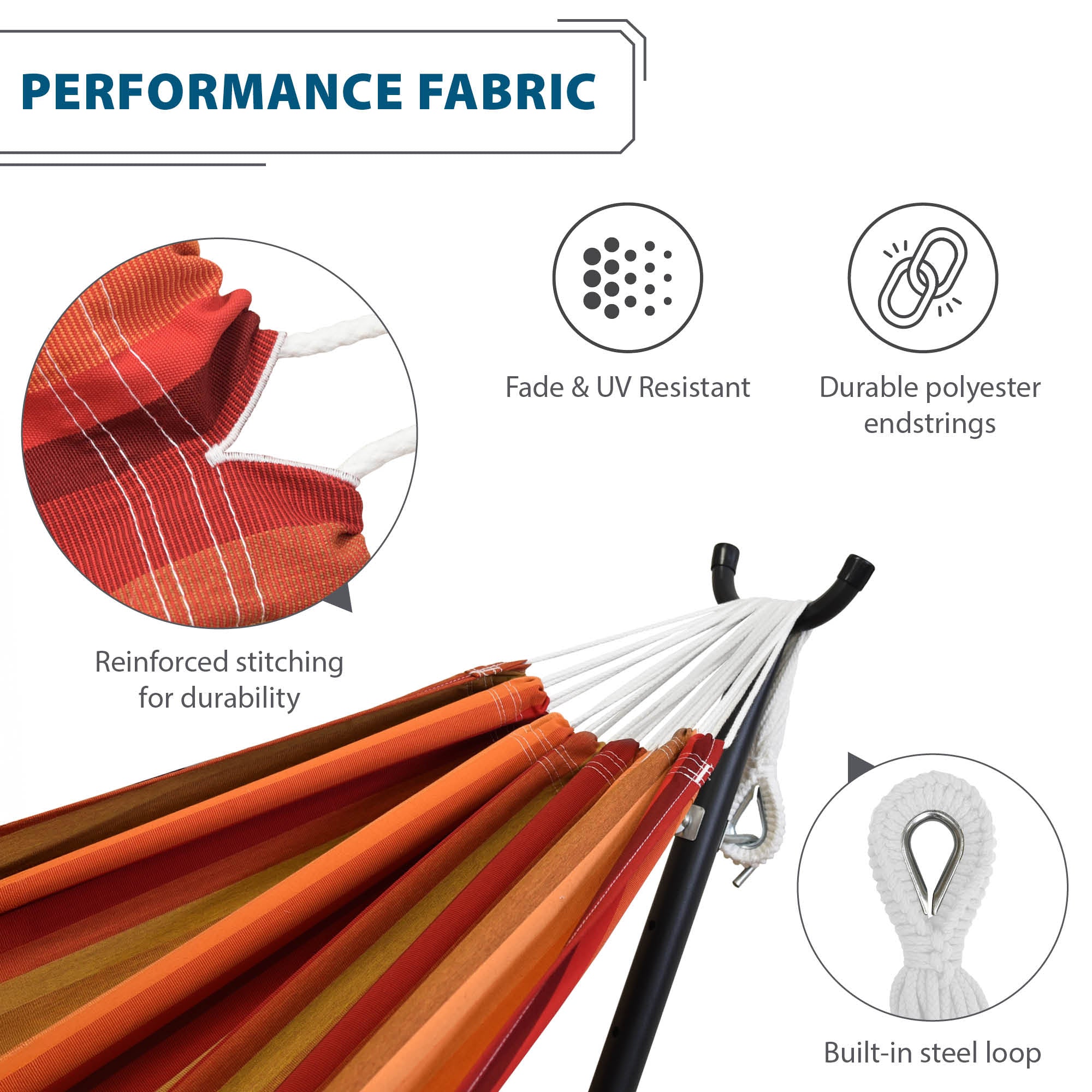 Brazilian Style Sunbrella® Hammock - Sunset