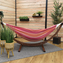 Load image into Gallery viewer, Double Cotton Hammock with Solid Pine Stand (8ft/260cm) - Mimosa
