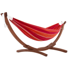 Load image into Gallery viewer, Double Cotton Hammock with Solid Pine Stand (8ft/260cm) - Mimosa
