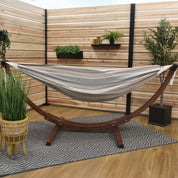 Double Sunbrella® Hammock with Solid Pine Stand (8ft/260cm) - Dove