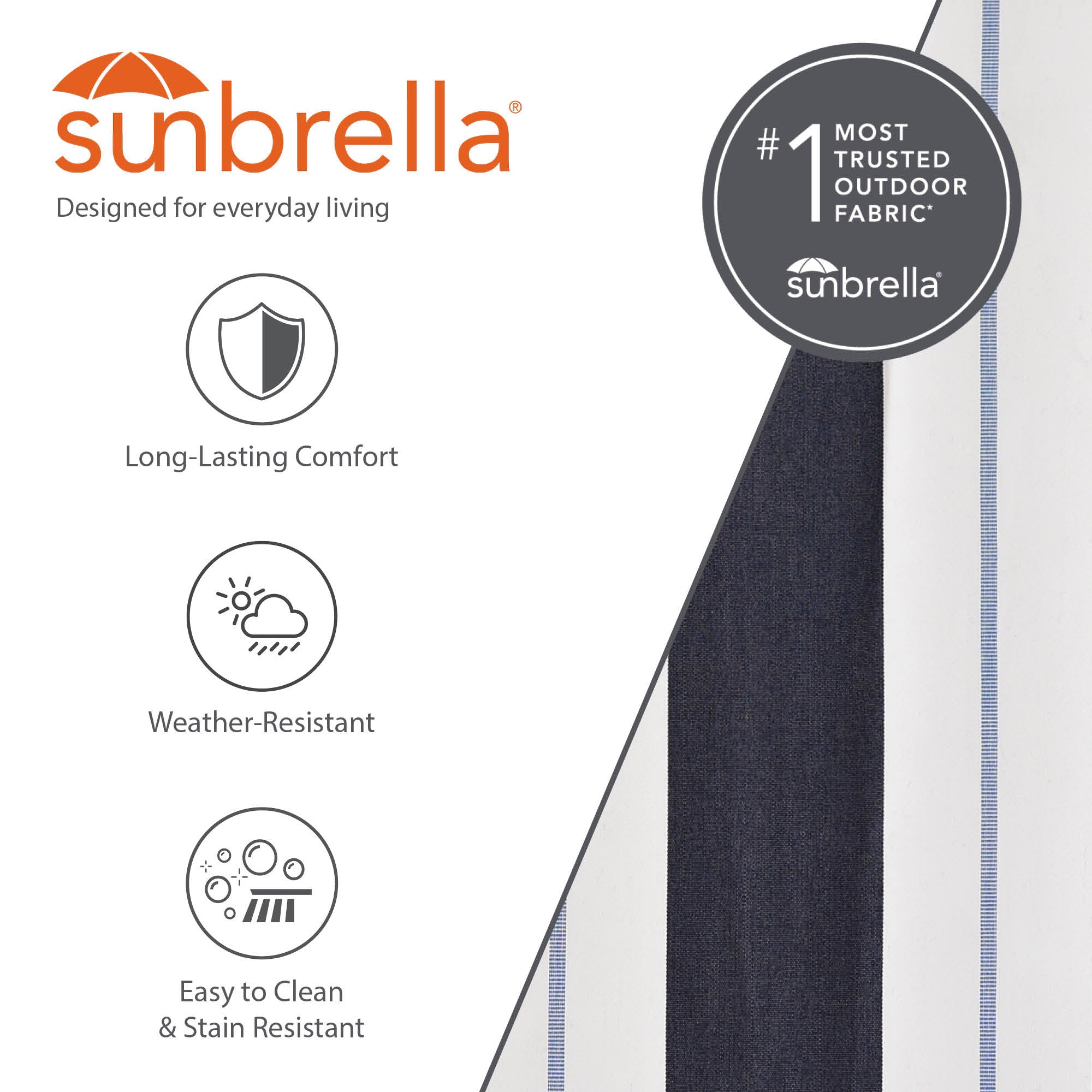 Double Sunbrella® Hammock with Solid Pine Stand (8ft/260cm) - Harbor