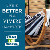 Double Sunbrella® Hammock with Solid Pine Stand (8ft/260cm) - Harbor