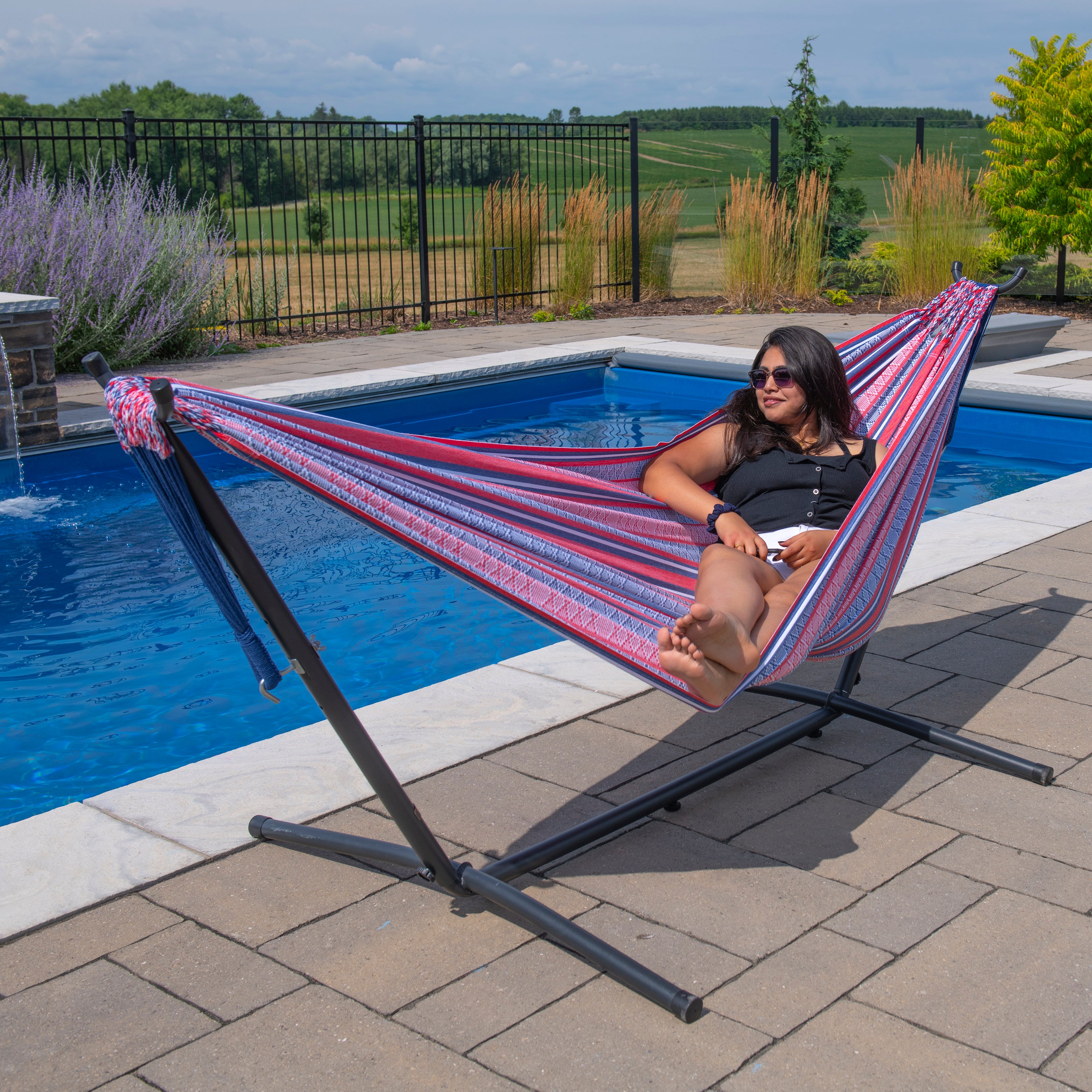 Latin Double Cotton Hammock - Libertas – Vivere USA