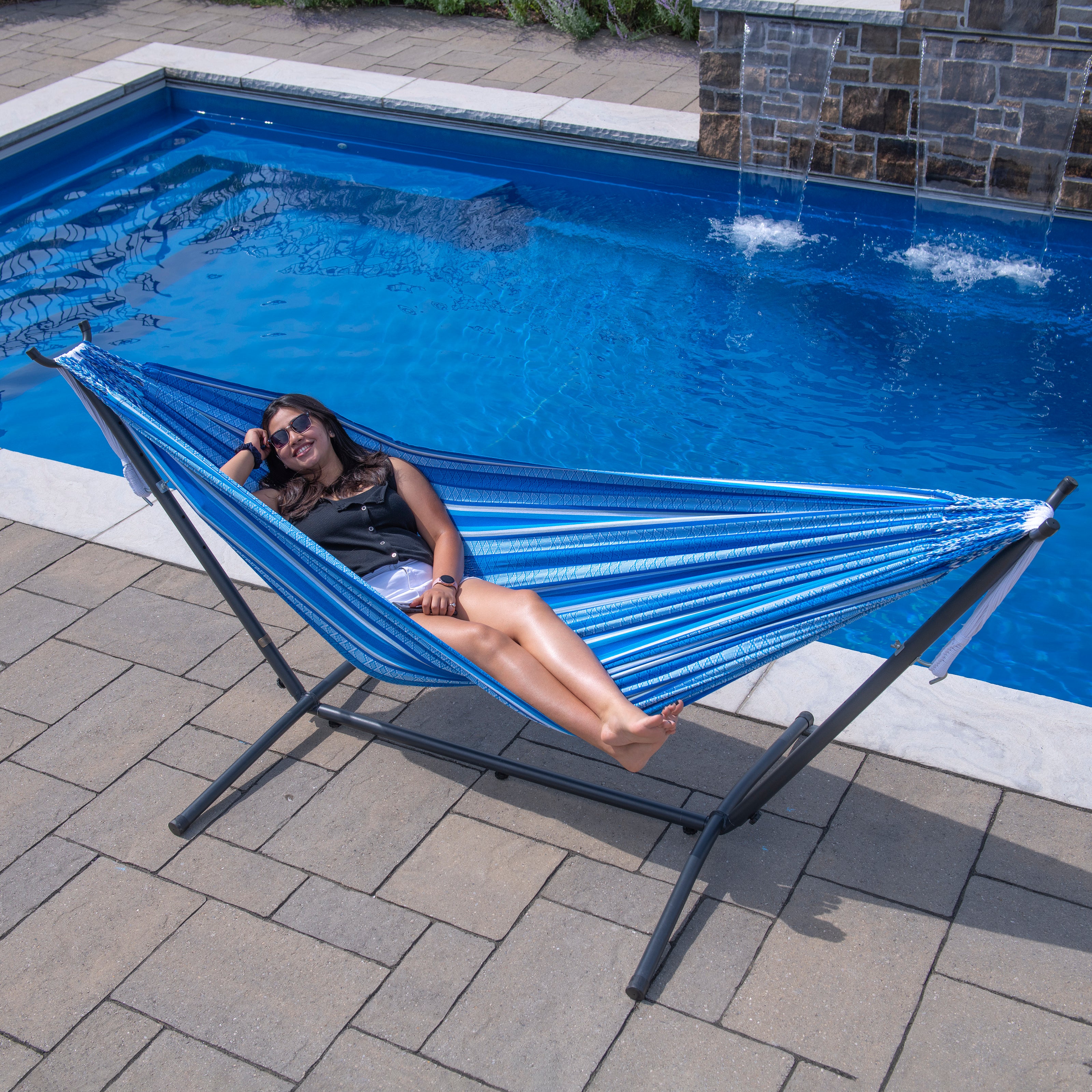 Latin Hammock with Stand (9ft/280cm) - Azul – Vivere USA