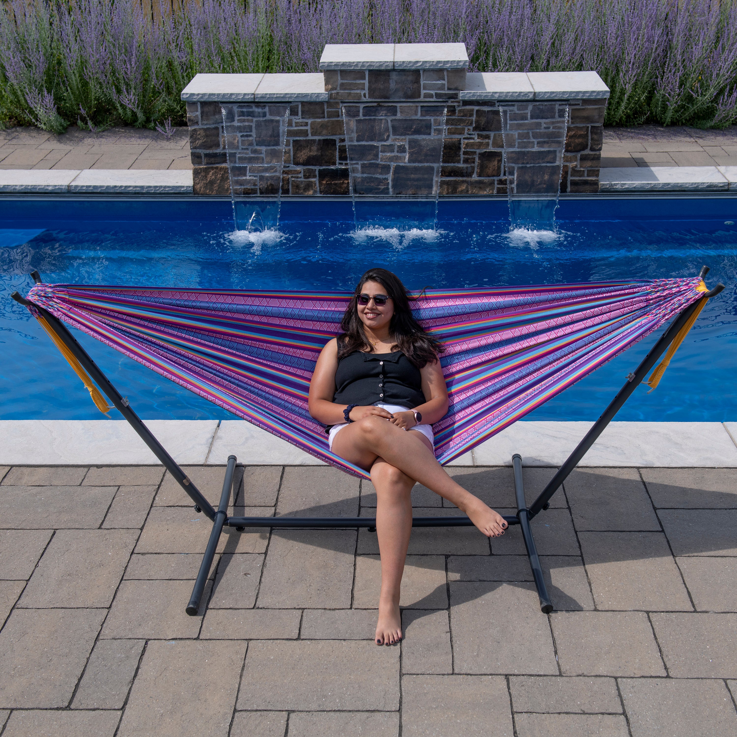 Latin Double Cotton Hammock - Fiesta – Vivere USA