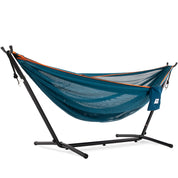 Double Mesh Hammock with Stand (9ft/280cm) - Blue & Orange