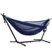 Double Mesh Hammock with Stand (9ft/280cm) - Navy & Turquoise