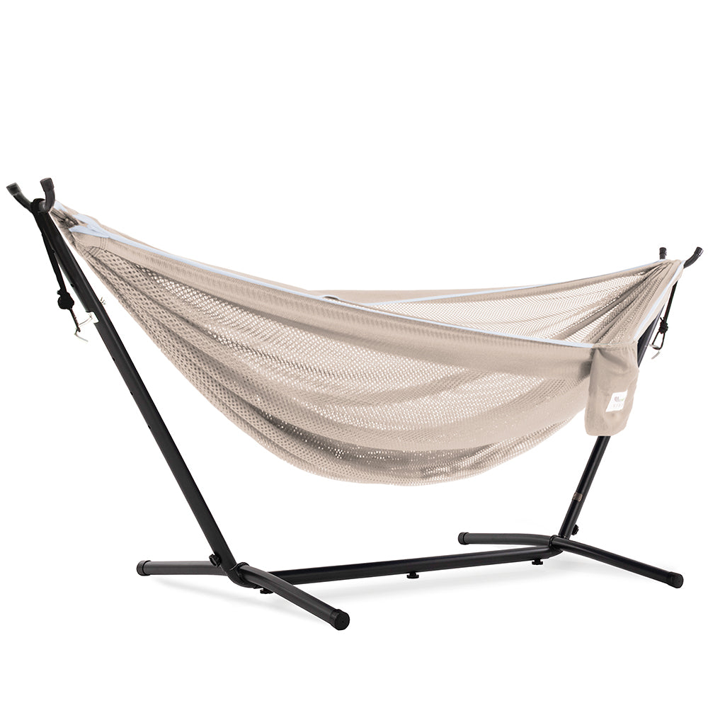 Double Mesh Hammock with Stand (9ft/280cm) - Sand & Sky