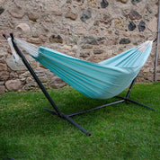 Double Polyester Hammock with Stand (9ft/280cm) - Aqua