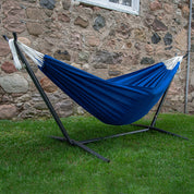 Double Polyester Hammock with Stand (9ft/280cm) - Royal Blue