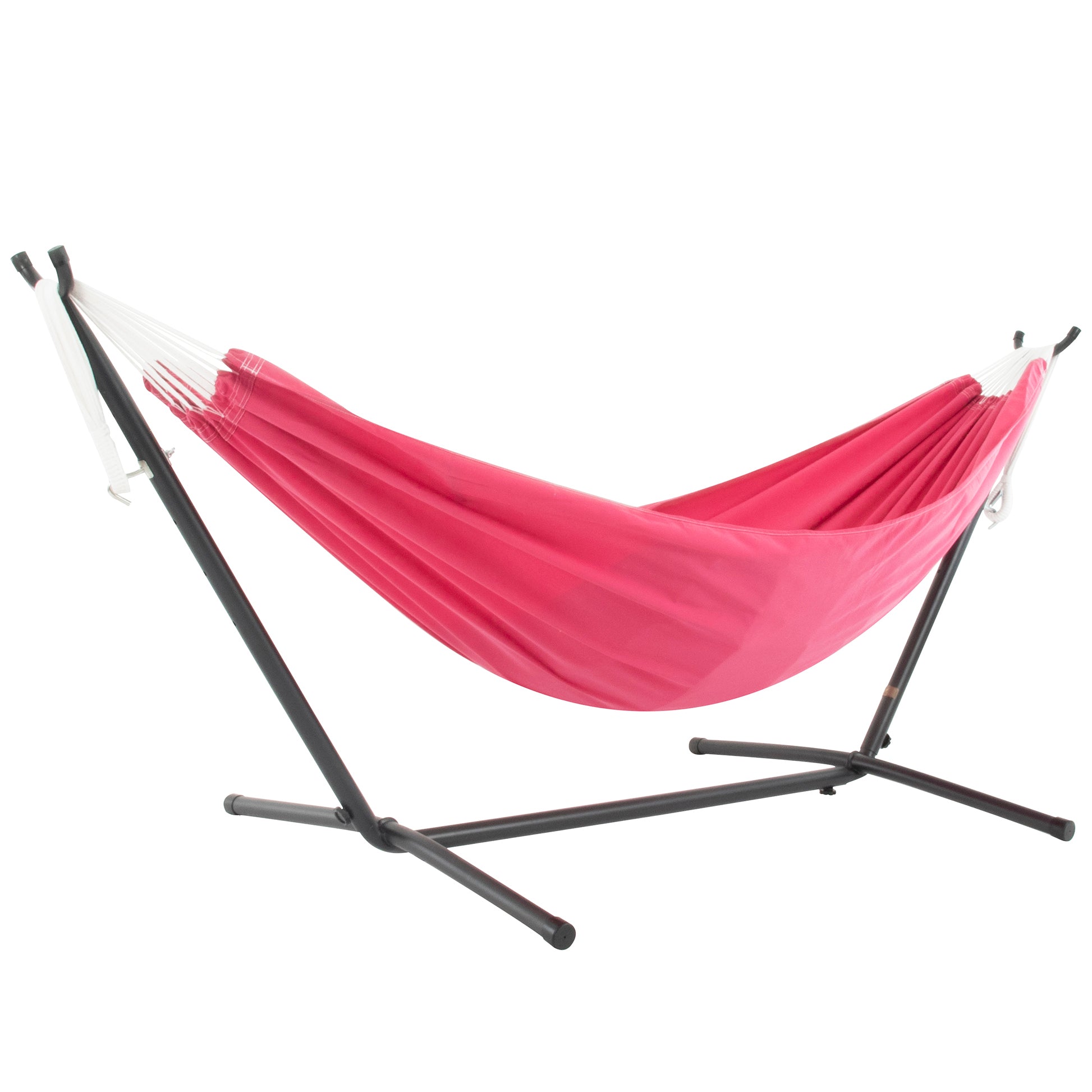 Double Polyester Hammock with Stand (9ft/280cm) - Hot Pink