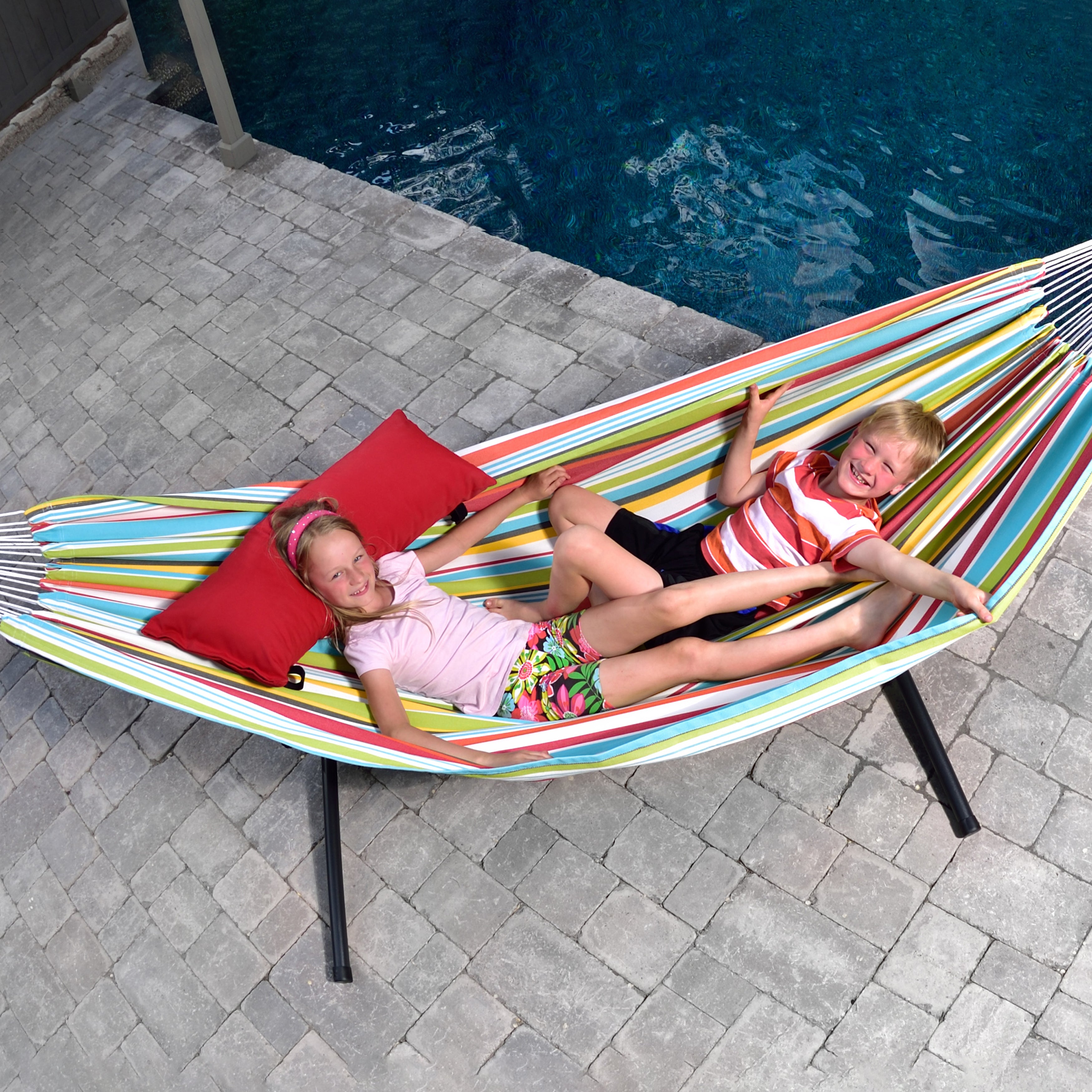 Double Polyester Hammock with Stand (9ft/280cm) - Ciao – Vivere USA