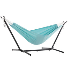 Load image into Gallery viewer, Double Polyester Hammock with Stand (9ft/280cm) - Aqua
