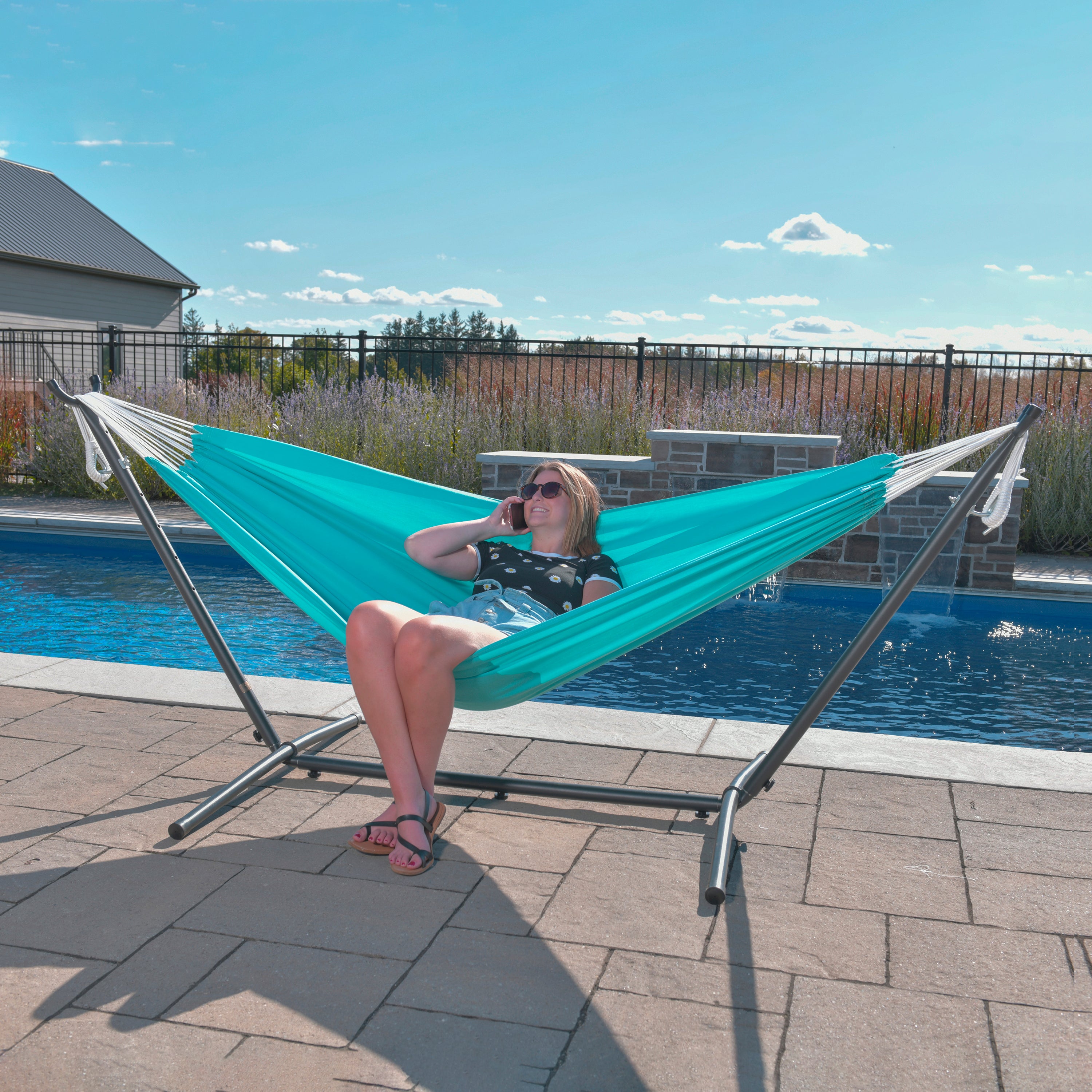 Double Sunbrella® Hammock with Stand (9ft/280cm) - Aruba