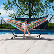 Double Sunbrella® Hammock with Stand (9ft/280cm) - Confetti