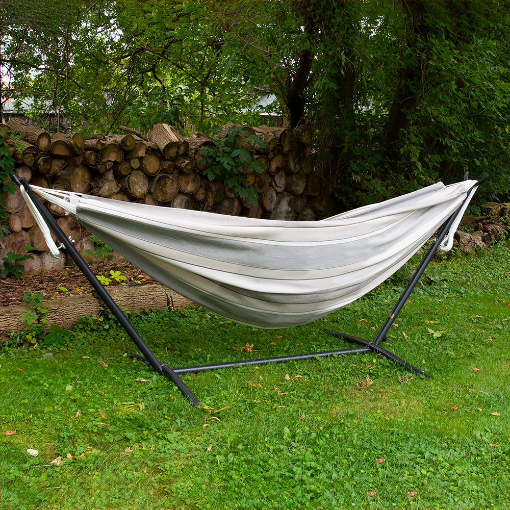 Double Sunbrella® Hammock with Stand (9ft/280cm) - Dove