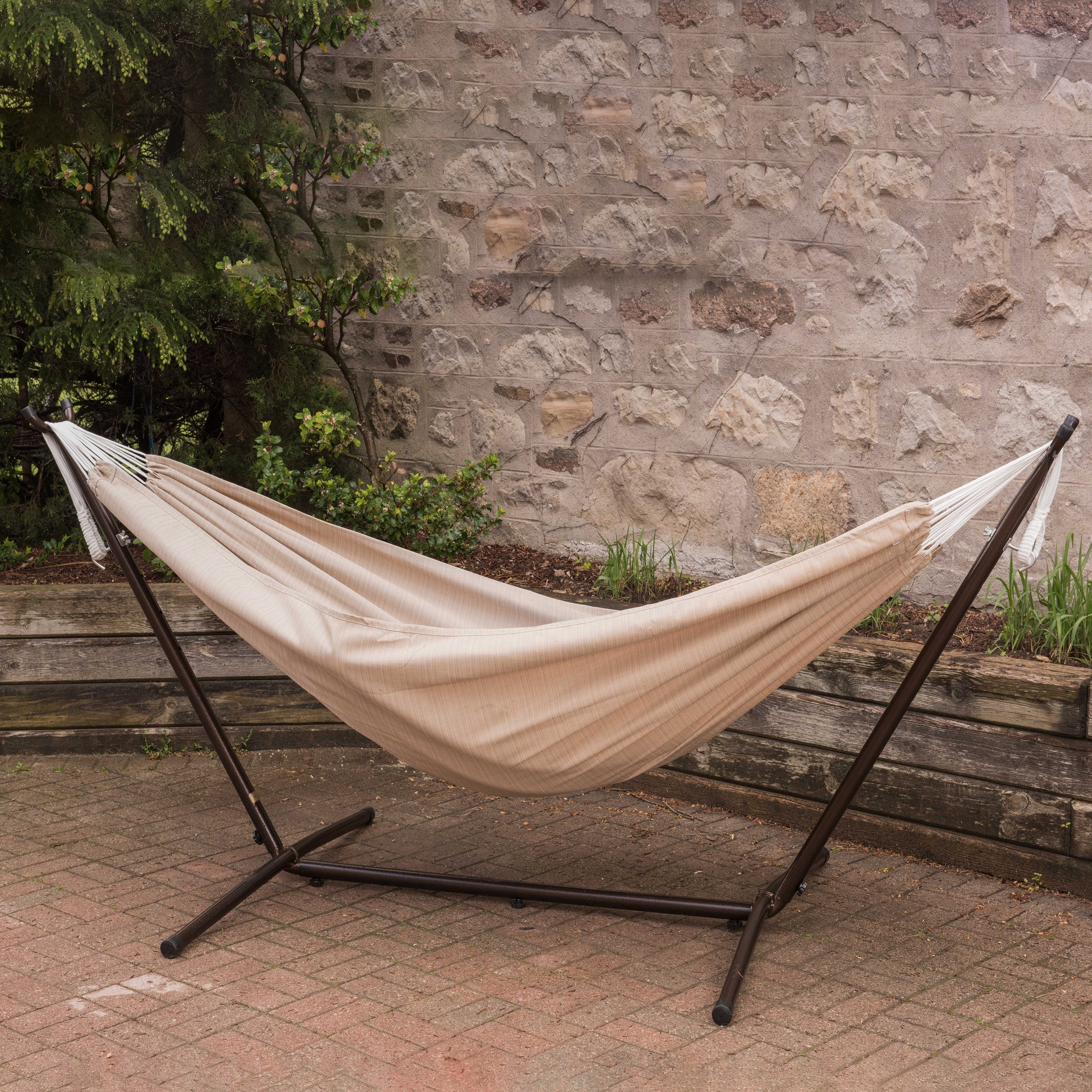 Double Sunbrella® Hammock with Stand (9ft/280cm) - Sand – Vivere USA