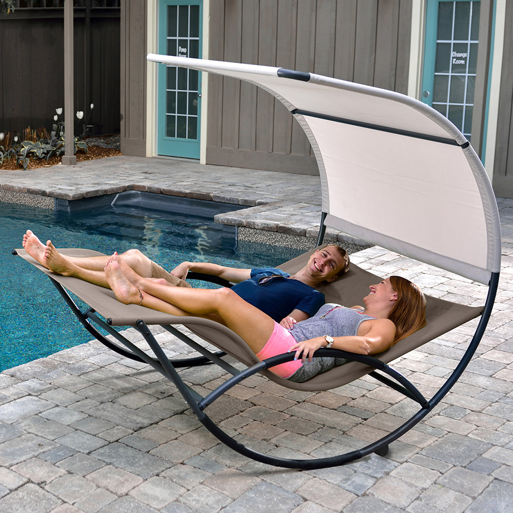 Double Chaise Aluminum Rocker - Cocoa