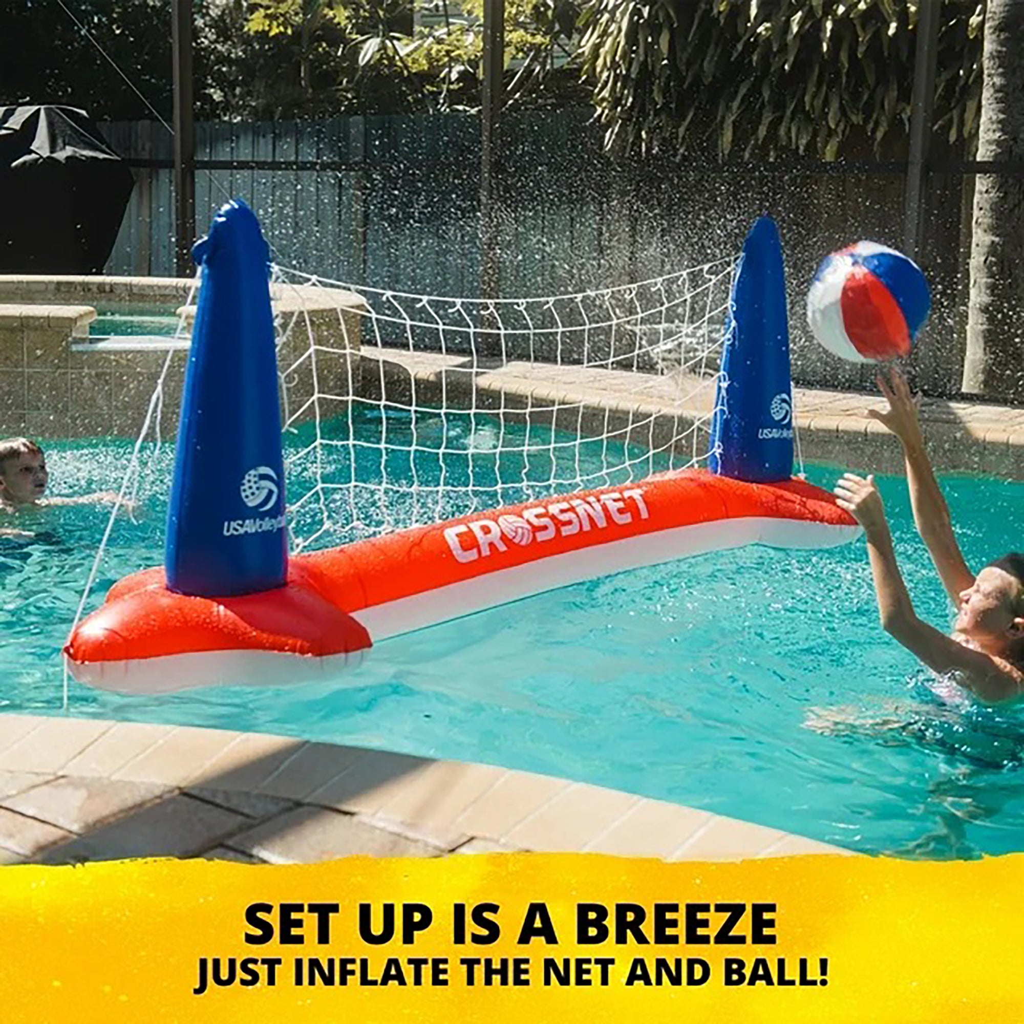 CROSSNET® USA Version Inflatable Volleyball Net